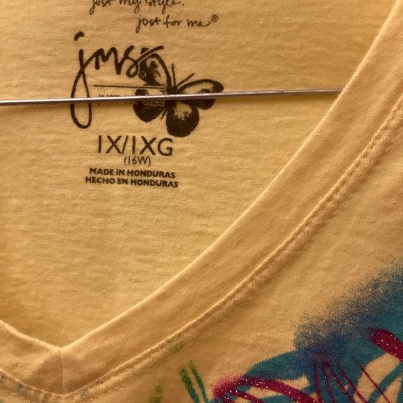 Women’s Hanes JMS Just My Size Sparkly Short Sleeve Tee Shirt 1X Dragonfly - Picture 4 of 7